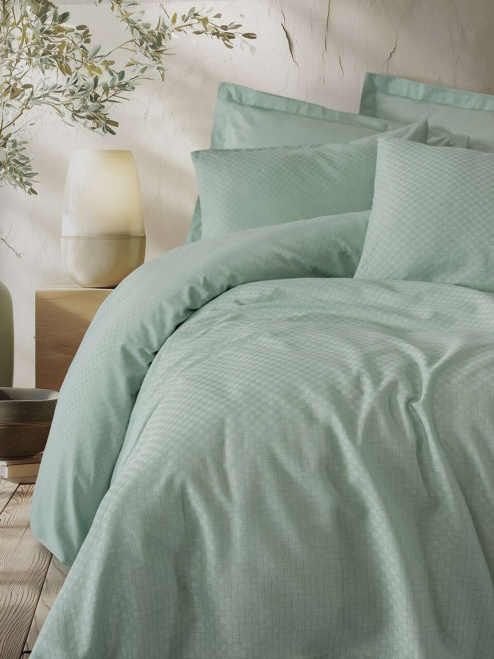 Lenjerie de pat pentru o persoana (DE), L'essentiel Maison, Plaid, Salvie - imagine 4
